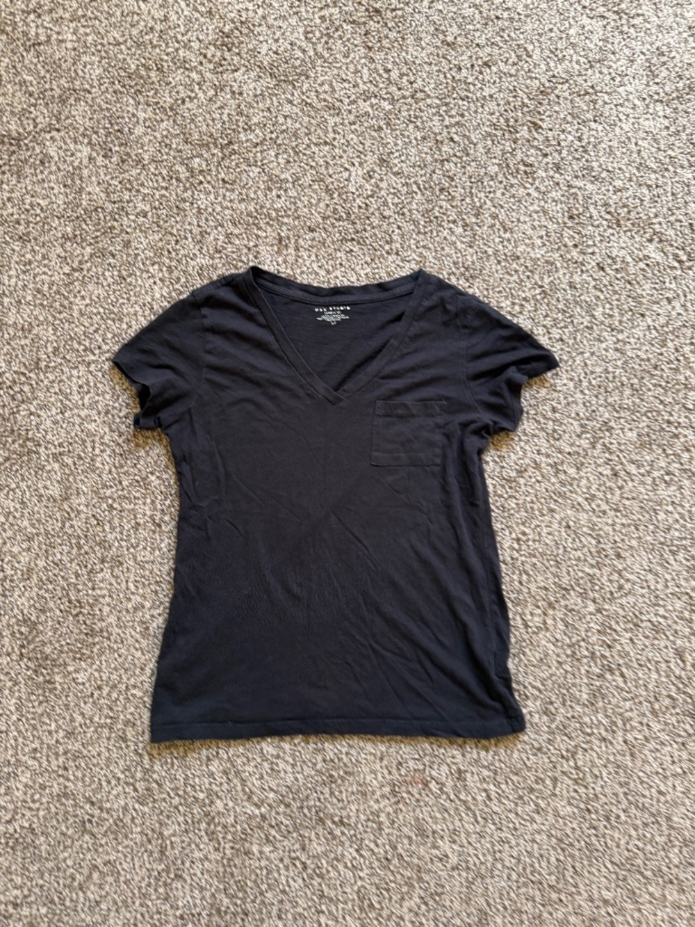Black Faded V Neck T-Shirt